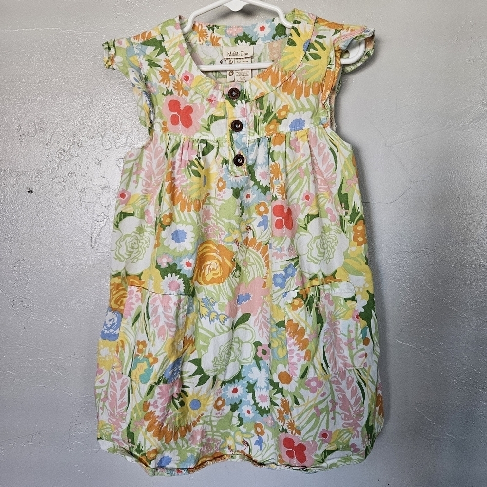 Matilda Jane Little Girls 6 Colorful Floral Giggles Dress Spring Summer Flowers